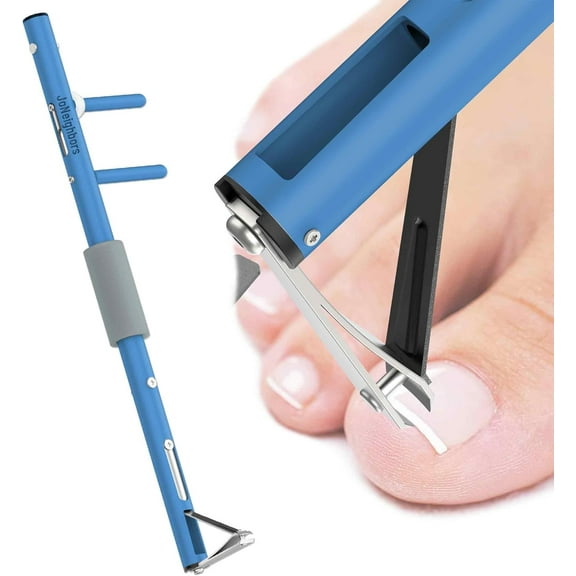 20" Long Handled Toenail Clippers for Seniors, Thick Nails, Overweight , Arthritis Sufferers, Ergonomic Wide Jaw Design, Easy Reach, Blue(S)