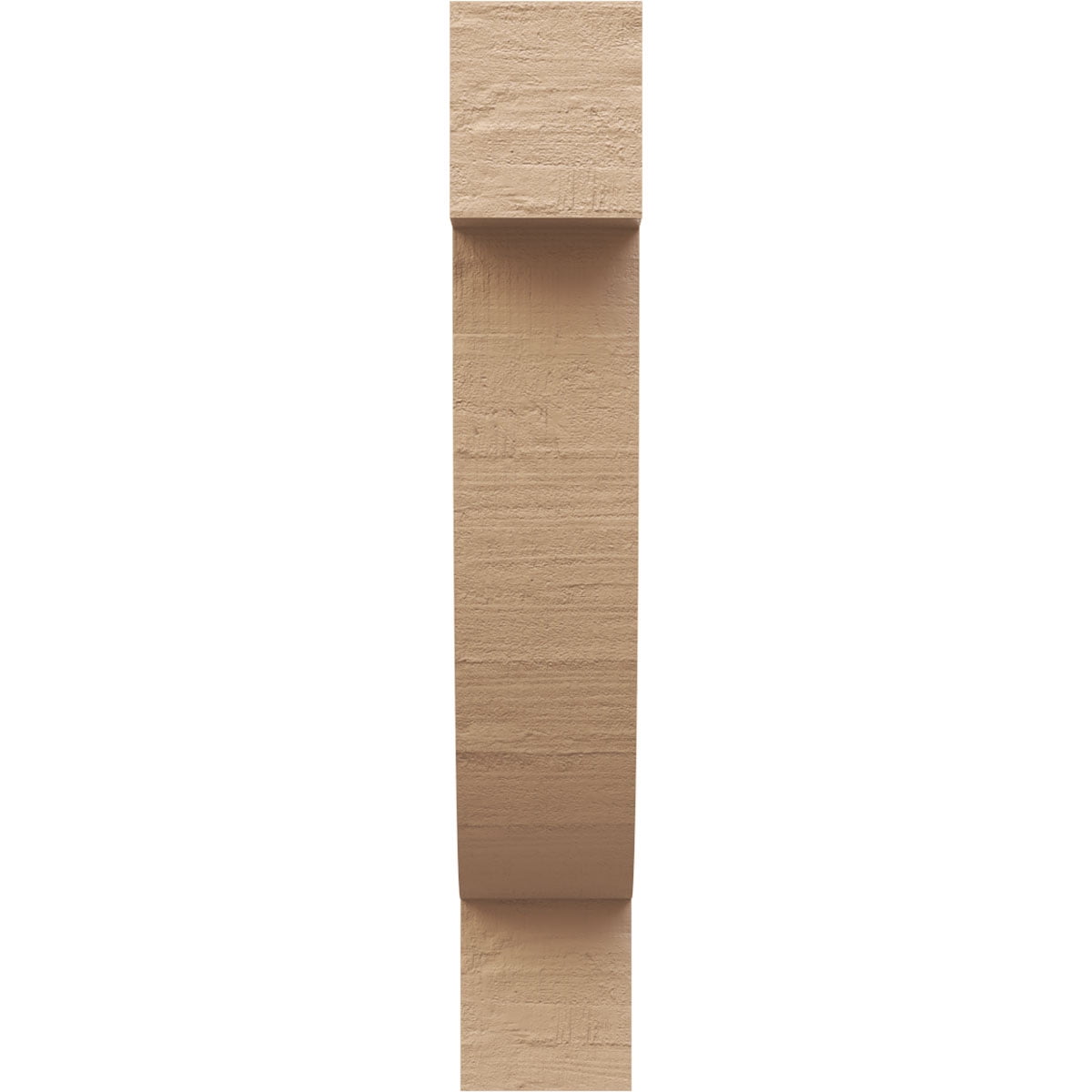 3"W x 6"D x 18"H Thin Alpine Rough Cedar Woodgrain TimberThane Corbel, Primed Tan