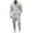 Gray, variant on Men's Fleece Warm Track Suits 2 Piece Outfits Quarter Zipper Polo Shirt Tracksuit & Cargo Joggers Sweatpants Sweatsuit Sets White