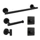 thumbnail image 4 of Juego de 5 accesorios de baño Nikou toallero soporte para papel gancho adhesivo color negro, 4 of 13