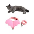 thumbnail image 3 of BEADCEST Leash For Cats To Walk Angel Wing Collar Pink Easy To Wear 1Set, 3 of 8