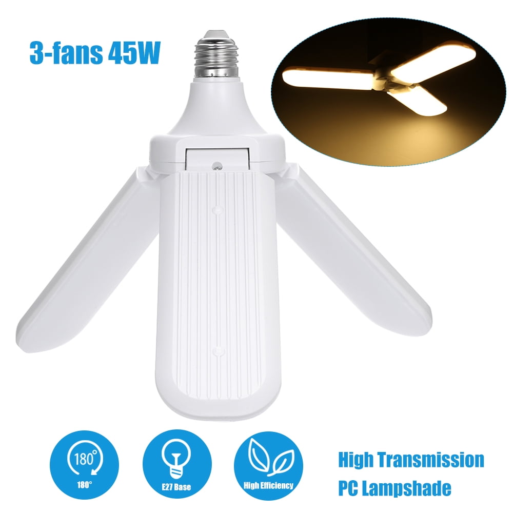 AC 95265V Foldable Fan Blade Bulb E27 2/3/4/5 Fans Ceiling Garage