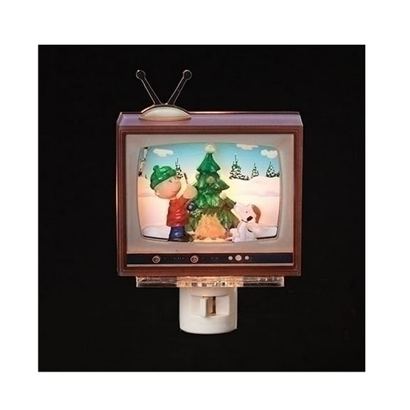 Roman 160263 Peanuts TV Tree Decorating Nightlight, C7 Swivel Plug-in, 5-inch Height, Plastic