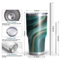 thumbnail image 6 of 30oz Teal and Gold Marble Golden Splashes Pattern Tumblers Stainless Steel Tumbler with Lid and Straw,Vacuum Insulated Double Wall Travel Tumbler Cups Mug with Cleaning Brush for Coffee,Tea, 6 of 7