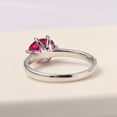 thumbnail image 2 of Lab Created Simple ruby ring over cut 8x6 mm anniversary ring sterling silver July birthstone ring, 2 of 4
