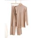 thumbnail image 1 of Conjunto de chándal de punto para mujer, suéter de cuello alto y Pantalones rectos para correr, otoño e invierno, 2 piezas, 1 of 5