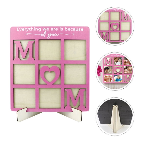 OUNONA Rustic Wooden Picture Frame for Mother's Day Easy to Use Rosy Color Perfect for DIY Crafts 4x6
