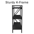 thumbnail image 2 of 3 Shelf Bookcase - Console Table or Storage Shelf with Carbon Fiber Texture Finish and K Shaped Legs by Lavish Home (Black), 2 of 6