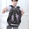 thumbnail image 6 of FORMRS Unisex School Backpack 17" Student Travel Bag with Laptop Compartment, Light Purple Flowers, 6 of 7