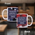 thumbnail image 2 of 75th Birthday Gifts Making America Great Since 1951 Conservative Birthday Mug 11oz Coffee Mug USA Flag, 2 of 8