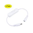 thumbnail image 1 of Uxcell Interruptor de palanca en línea de 12V CC con cable de alimentación macho a hembra de 5.5x2.1mm blanco 2 piezas, 1 of 5