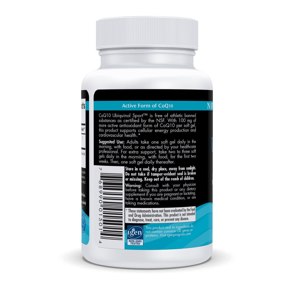 Nordic Naturals Nordic CoQ10 Ubiquinol Sport Softgels, 100 Mg, 60 Ct