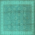 thumbnail image 1 of Ahgly Company Indoor Square Oriental Turquoise Blue Industrial Area Rugs, 6' Square, 1 of 4