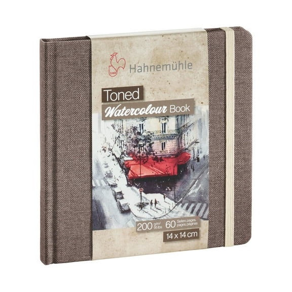 Hahnemuehle Toned Watercolor Paper Book, 30 Sheets, Square, 5.5" x 5.5", Tan
