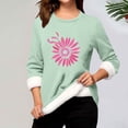 thumbnail image 2 of Aboser Breast Cancer Awareness Sweatshirt Women Thermal Thick Sherpa Lined Homewear Trendy Pink Ribbon Graphic Sweatshirts Breast Cancer Survivor Pullover Tops, 2 of 4