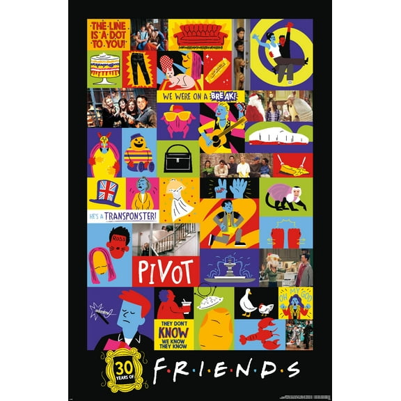 Friends 30th - Grid Wall Poster, 22.375" x 34"