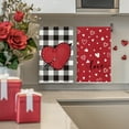 thumbnail image 2 of Sm:)e Valentine's Day Kitchen Dish Towels, 18x26 Inch, Set of 4, XOXO Love Heart Buffalo Plaid, 2 of 6