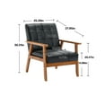 thumbnail image 5 of Ufurpie Mid-Century PU Leather Armchair, Black, 5 of 14