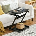 thumbnail image 2 of Soges Z-Type Laptop Desk Mobile Standing Laptop Cart Small Workstation with Keyboard Tray Work Stand for Small Space, Black, 2 of 9