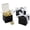 Black Box With White Ribbon, variant on White Candy Box Bulk 2.5x2x2.5 inches with Heart Bow Party Favor Box,White Glitter,Pack of 50