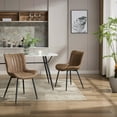thumbnail image 6 of Mid Century Modern Upholstered Dining Chairs, 2 Pack Leather Upholstered Dining Chairs, Armless Kitchen Chair with Back & Metal Legs for Dining Room/Reception Waiting Room/Bedroom, 6 of 7