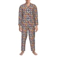 thumbnail image 3 of Yiaed Skull sunflower daisy Print Men’s Pajamas Set - Long Sleeve Button Down Sleep Shirt and Pajama Bottoms Sleepwear Set Mens Pjs Sets Men's Pajama Bottoms-Large, 3 of 7
