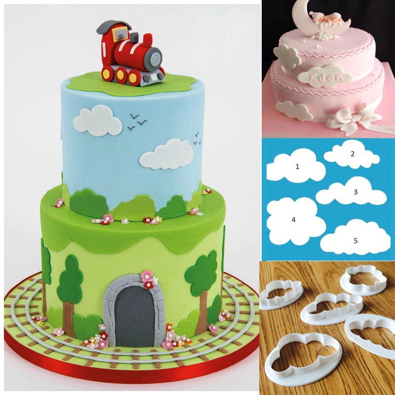 5PCS/Set Cloud Shape Fondant Cookie Cutter Biscuit Mold for Cake Decorating 5PCS/Set Cloud Shape Fondant Cookie Cutter Biscuit Mold for Cake Decorating