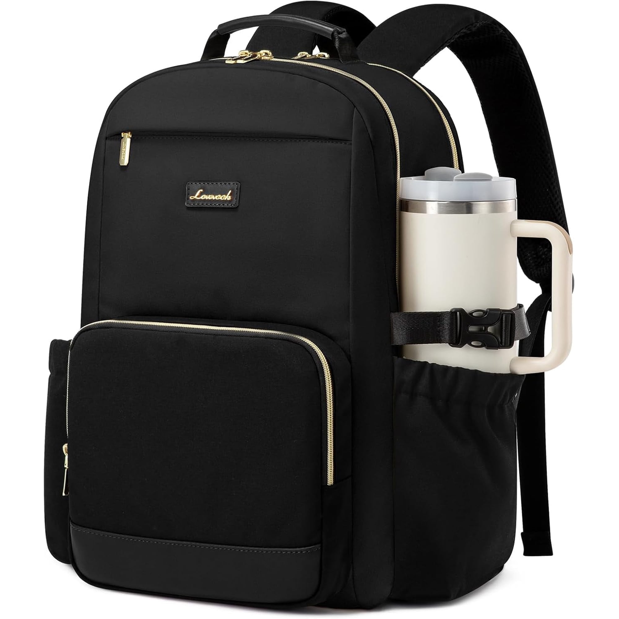 LOVEVOOK Laptop Backpack for Women with Pouch Pocket for Large Capacity Cup,15.6 Inch Laptop Computer Bag Travel Backpack Purse,Waterproof Work Business Backpack College Teacher Bags