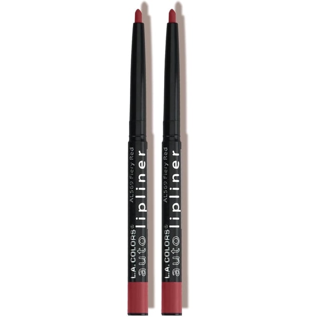Lápiz delineador de labios L.A. COLORS Auto Iced Coral CAL564, paquete de 2