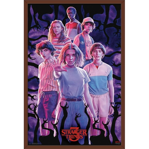 Netflix Stranger Things: Season 3 - Group Wall Poster, 22.375" x 34", Framed