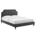 thumbnail image 2 of Modway Sienna Performance Velvet Full Platform Bed in Charcoal, 2 of 10
