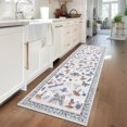 thumbnail image 2 of GlowSol 2'x6' Mushroom Insect Floral Runner Rug Kitchen Hallway Runner Rugs Non Slip Bedroom Runner Rug for Laundry Room, Off-White, 2 of 6