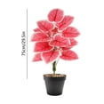 thumbnail image 3 of Gallickan Artificial Pink Plant Potted Alocasia 18 Leaves PVC Fake Tropical with Pot for Home Office Desk Decor, 3 of 6