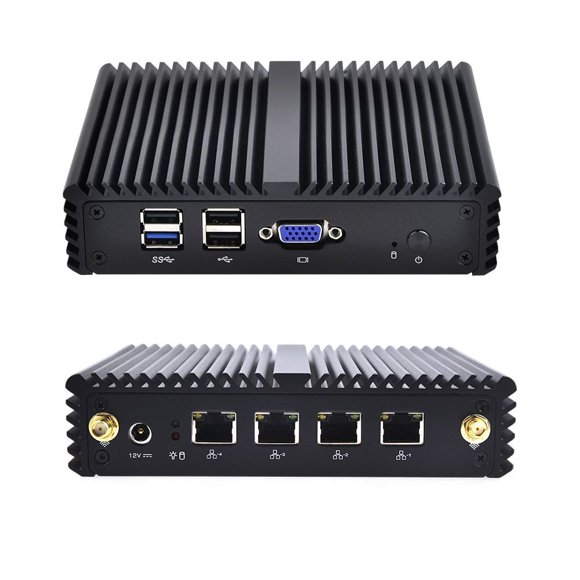 Four LAN Mini PC with 8GB RAM 128GB SSD, VGA, 4 USB Port, celeron j1900 Processor Quad core 2 GHz, Fanless Mini PC Support OPNsense