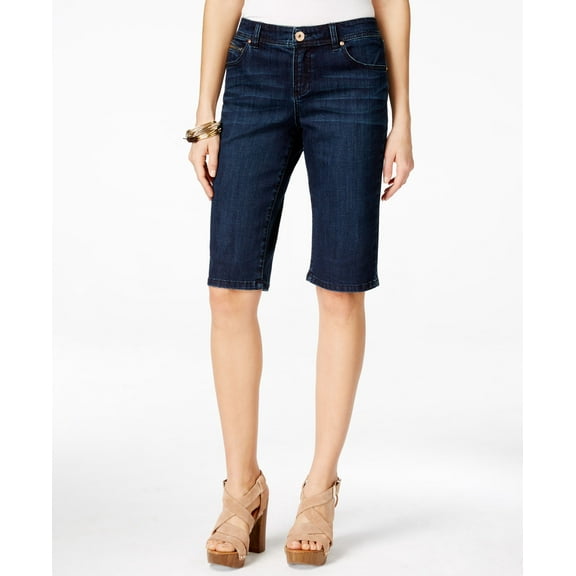 Inc International Concepts Curvy Denim Bermuda Shorts Diva Wash 0