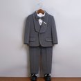 thumbnail image 4 of ZACPNCV Boy's Slim Fit Formal Suits 6 Piece Outfit for Ring Bearers Kids Dress Toddler Boy Tuxedo Homecoming Suits for Boys Gray 13-14 Years, 4 of 9