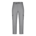 thumbnail image 5 of Men's Fashionable Solid Color Multi Pocket Workwear Cargo Pants Drawstring Elastic Waist Straight Leg Quick Dry Lightweight Outdoor Hiking Casual Daily | AESTIVO,Dark Gray S, 5 of 7