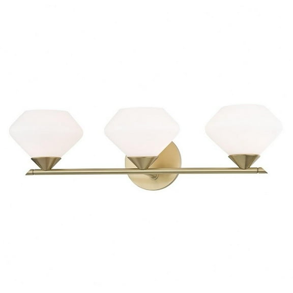 -Three Light Bath Bracket in Style-21.75 inches Wide By 6 inches High-Aged Brass Finish Bailey Street Home 735-Bel-2941806