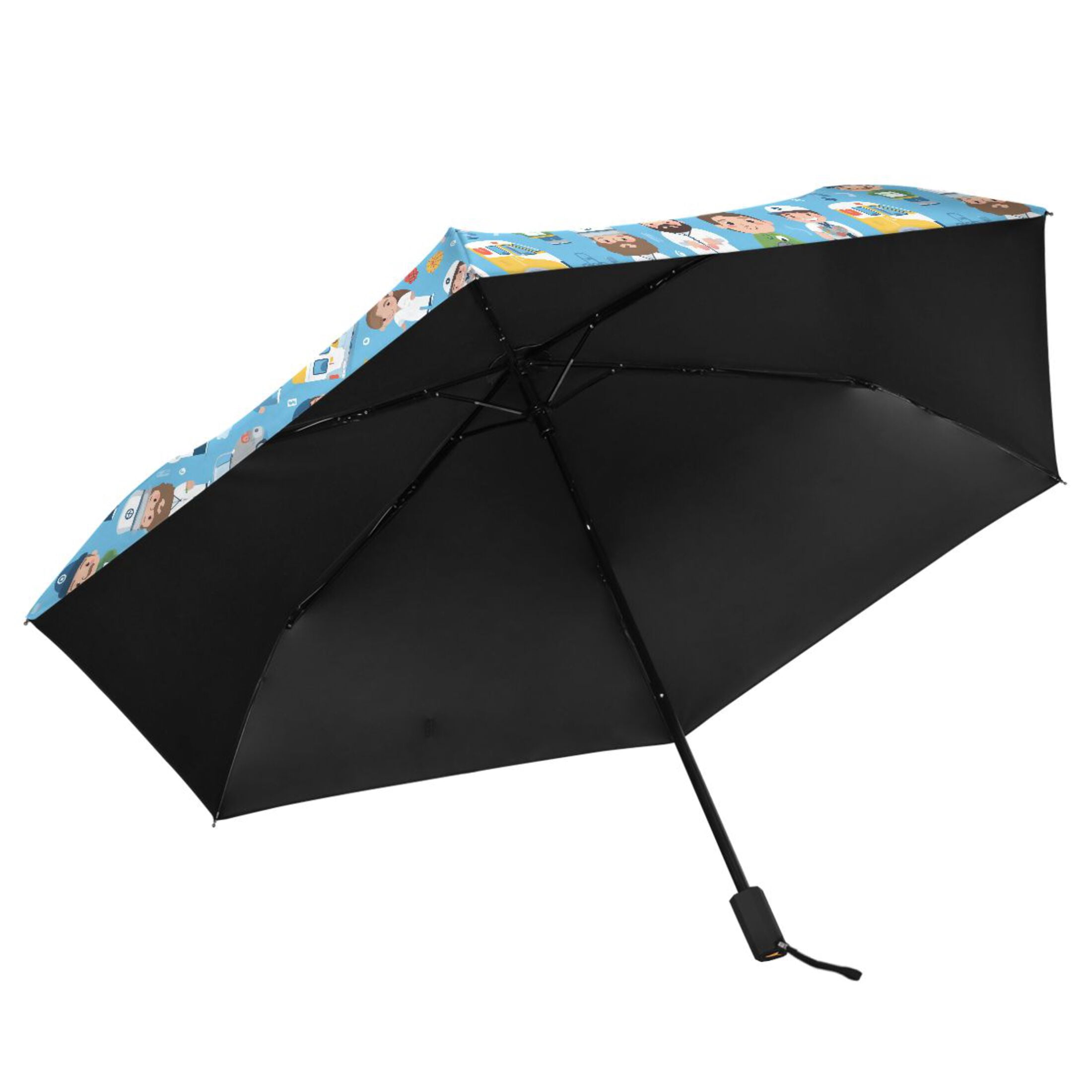 Various Professions Character Compact Sun Umbrella Windproof Travel Umbrellas for Rain Strong Portable UV Protection