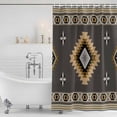 thumbnail image 2 of Polyester Fabric Gray Brown Boho Shower Curtain, Vintage Farmhouse Abstract Ethnic Motifs Waterproof Bathtub Curtain Bathroom Decor Set with Hooks 72 x 84 Inches, 2 of 6