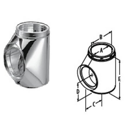 M & G Duravent 8DT-ST 8 Inch  Duratech Tee With Cover  Galvalume