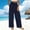 Dark Blue women wide leg pants a1, variant on Cagogo Women Wide Leg High Waisted Pants Summer Casual Loose Flowy Palazzo Trousers with Pockets for Beach Work Lounge Fashion Clothes, Dark Blue S