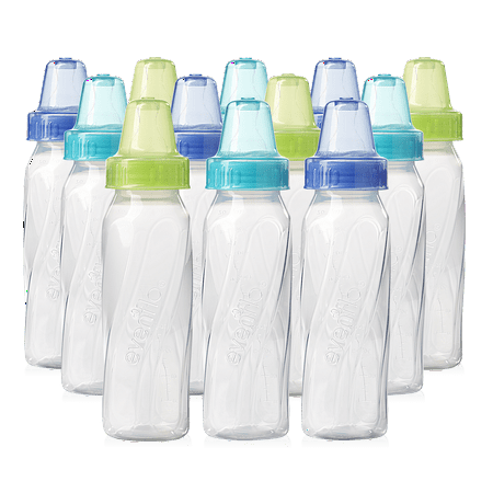 Evenflo Feeding Classic BPA-Free Plastic Baby Bottles - 8oz, Teal/Green/Blue, (Best Feeding Bottle Brand)