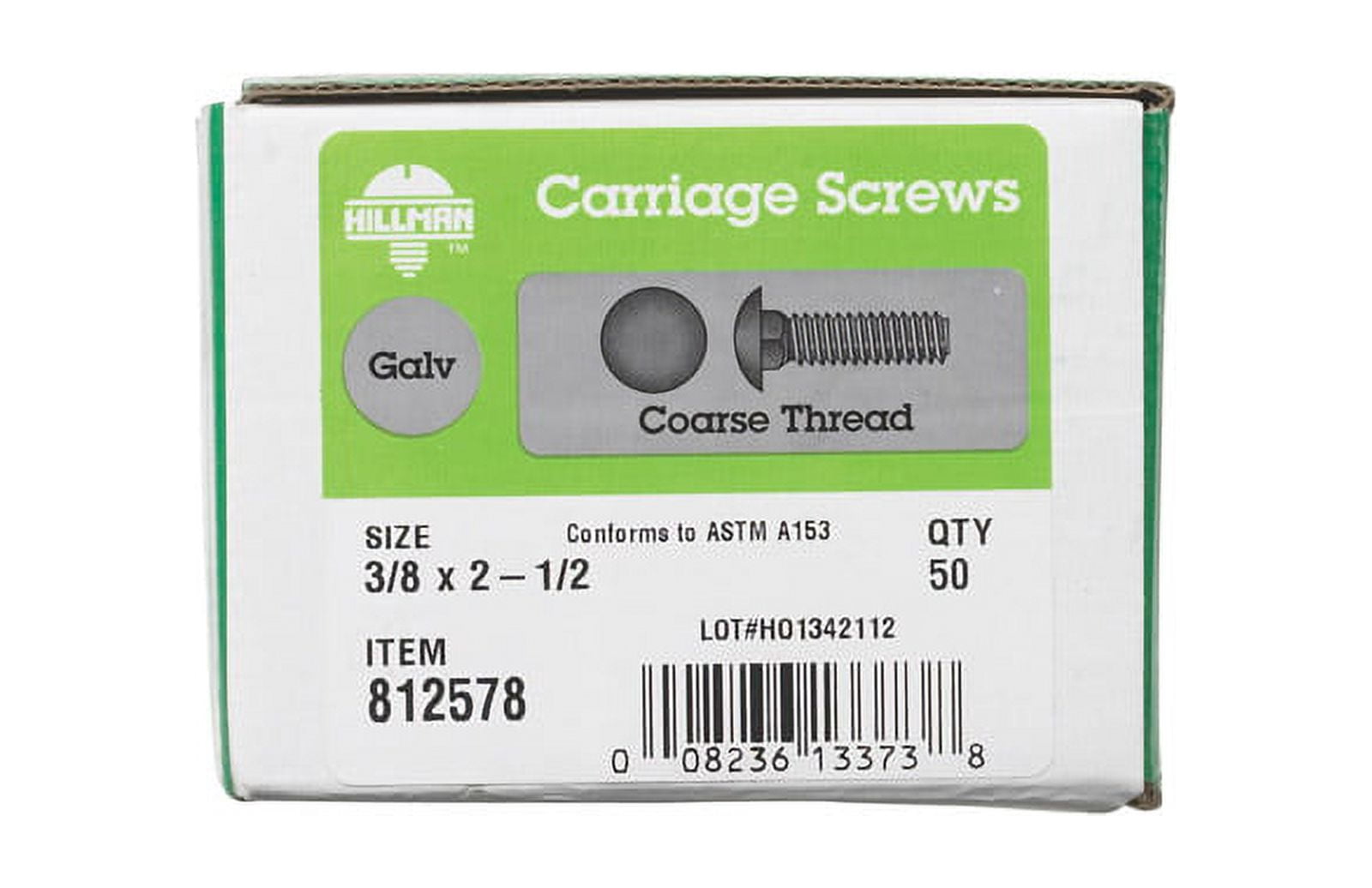 Hillman 3/8 in. Hot Dipped Galvanized Steel Carriage Bolt