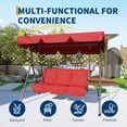 thumbnail image 3 of Luku 3 Seater Outdoor Swing Chair with Adjustable Canopy, Paito Swing Chair for Porch, Convertible Canopy Hanging Swings Glider Lounge Chairs, 3 of 9