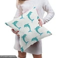 thumbnail image 4 of Ambesonne Aqua Fabric by the Yard Upholstery, Jumping Dolphin Mammals, 5 Yards, Aqua White, 4 of 4