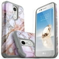 thumbnail image 1 of LG K30 Cases, LG Xpression Plus, LG Premier Pro LTE, LG Phoenix Plus, LG Harmony 2, W/[HD Screen Protector], Heavy Duty Drop Protection Impact Advanced Rugged Slim Fit Phone Cover-Marble Pattern, 1 of 2