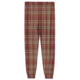 thumbnail image 6 of Wutalume Men's Drawstring Pocket Cuffed Casual Pants with Checkered Print, Comfortable Home Sleep Pants for Everyday Wear and Relaxation,Vermilion M, 6 of 7
