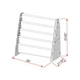 thumbnail image 6 of UNiPLAY Kids Plastic Bookcase Display Storage Rack, 4 Tier Bookshelf with Stacking Block Play Side Panels, (Gray/White), 6 of 6