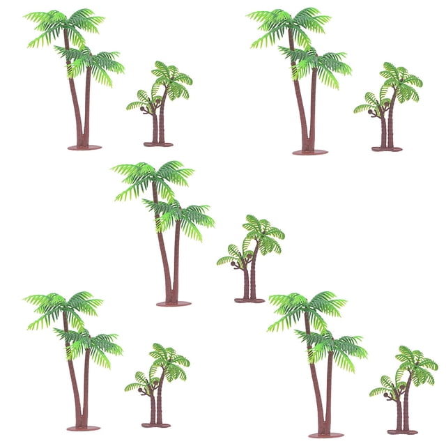 XHBTS 10 Piezas Modelo de árbol de Palma de Coco/Adorno para Pastel - Encantador Adorno para Magdalenas Modelo de Paisaje Modelo de Paisaje para Decoraciones de Pasteles o Modelo de construcción de Pa